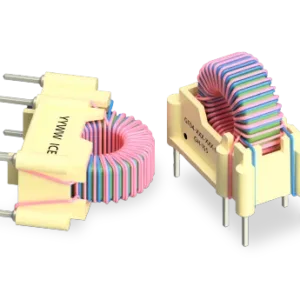GT04 gate drive transformer showing toroidal winding, through-hole construction, and multiple terminals