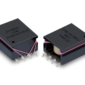 GT06 gate drive transformer showing surface-mount magnetic core, winding assembly, and gull-wing terminals