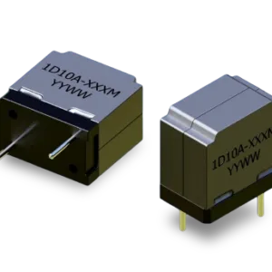 1D10A Class-D power inductor showing compact molded housing, ferrite core and through-hole terminals