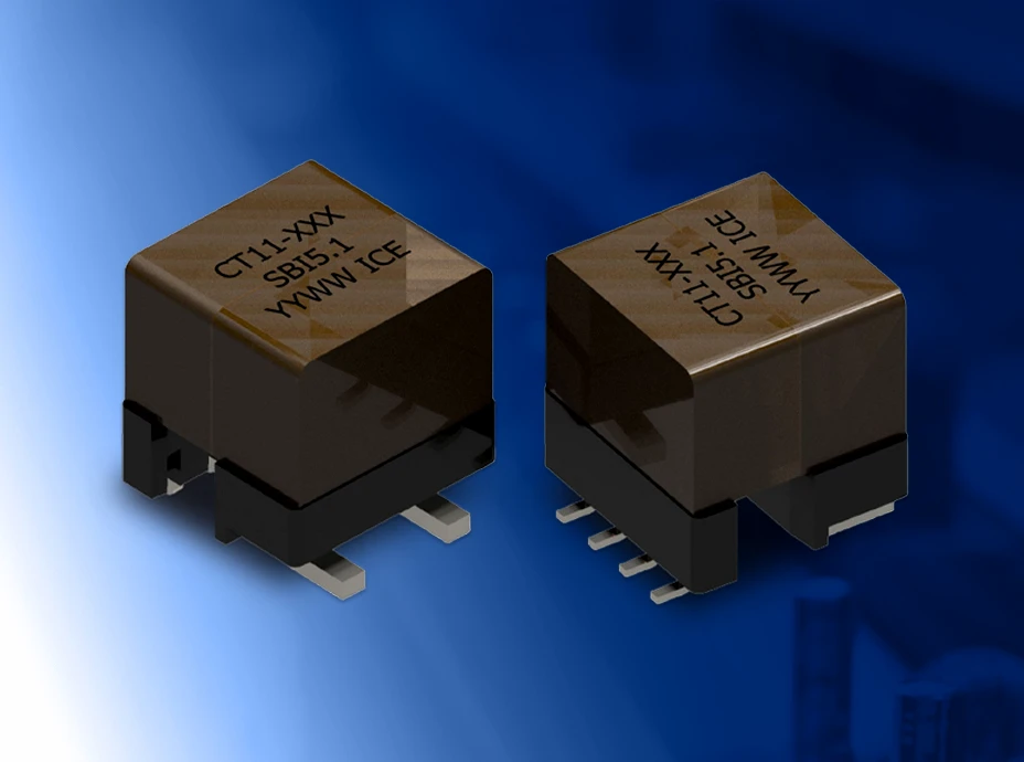 CT11 current sense transformer series shown on a blue gradient background