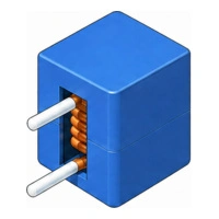 Through-hole power inductor with copper winding and blue molded core