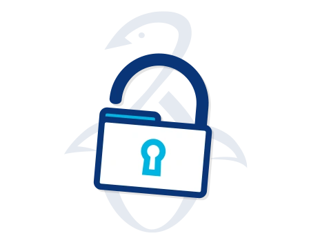 Privacy and data security icon with a padlock over the ICE Components logo